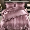 Blush Pink Queen Comforter Set Silk Like Satin Bedding Set