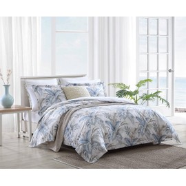 Tommy Bahama - Queen Duvet Cover Set, Cotton Bedding with Matching Shams & Button Closure, All Season Home Decor (Bakers Bluff Blue, Queen)