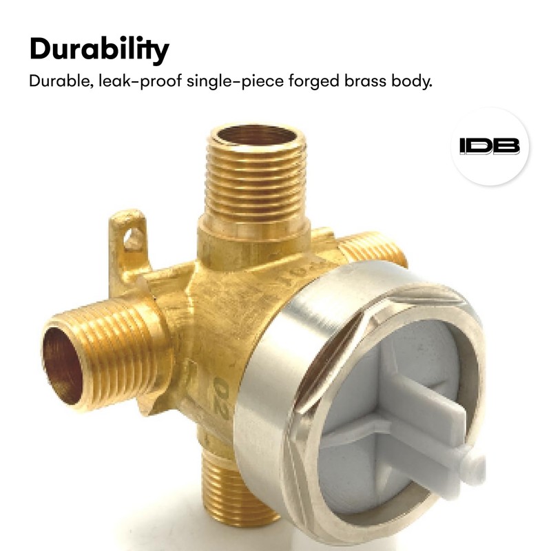 Wood Grip | Shower Faucet Integrated Diverter Rough-in Valve |