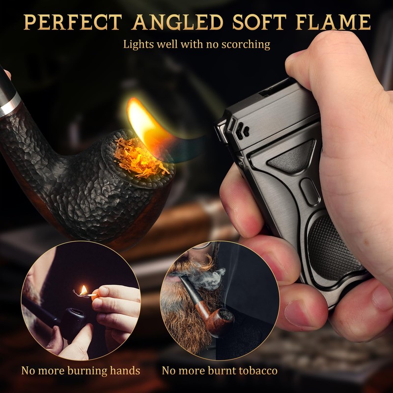 FANKAI Pipe Lighter with Stand, 3 in 1 Cleaner Tools,