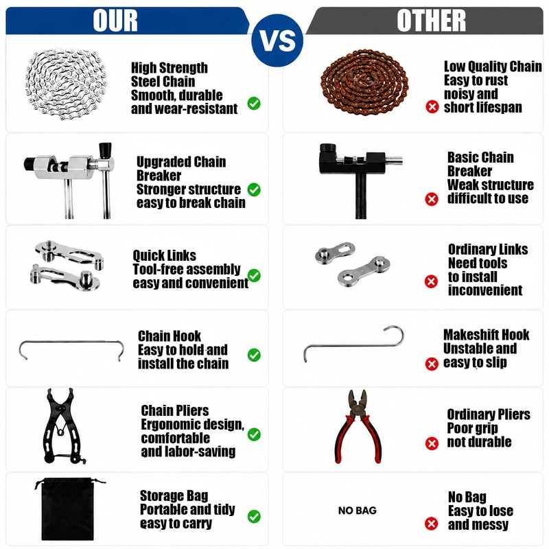 Bike Chain 6/7/8 Speed, 116 Links Bicycle Chains with Bikes