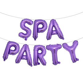 Spa Party Balloons Spa Party Decoration Banner Spa Theme Birthday Party Salon Party Decoration Makeup Party Decoration (SPA PARTY Purple)