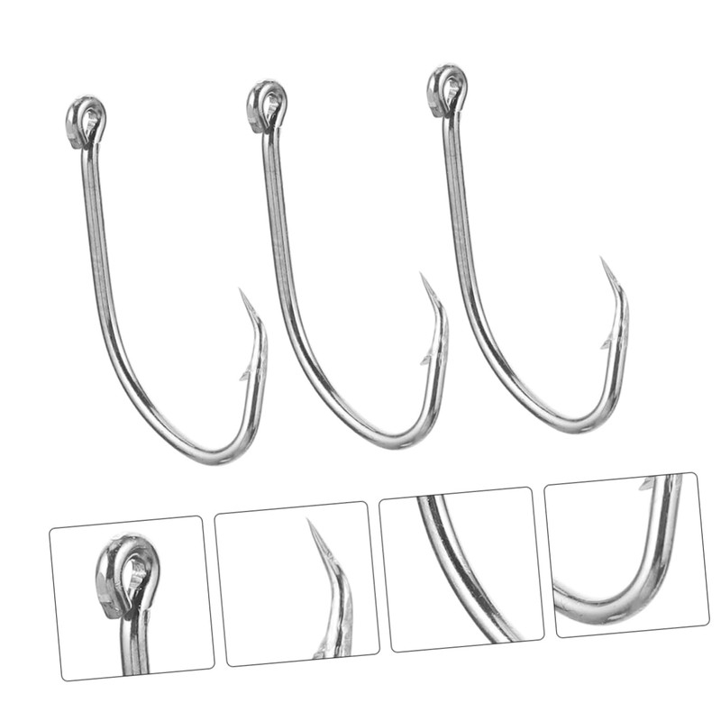 OHPHCALL Versatile Fishing Hooks Set 50pcs Long Shank Hooks Extractor