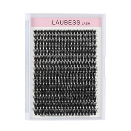 Individual Lashes 300 Pcs LAUBESS Lash Clusters Individual Eyelash Clusters Eyelash Extension Kit False Lashes Individual Cluster Lashes Mix (50D-0.07C-8-15mm)