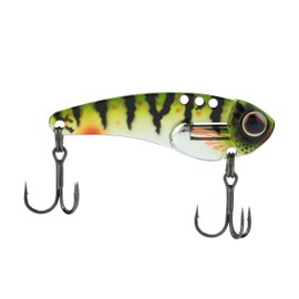 Berkley ThinFisher Fishing Lure, Chrome Perch, 1/4 oz, Upgraded Cosmetics, Integrated Rattle Chamber, 3 Pull Points with Quick Change Snap, Custom Fusion19 Trebles