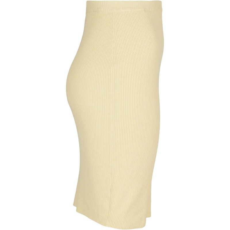 Urban Classics Women's Rib Knit Skirt, Soft yellow