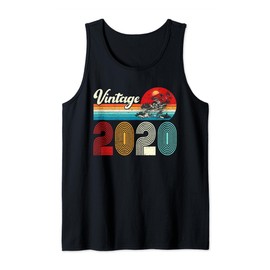 Vintage 2020 Funny 4th Birthday Gifts 4 Years Old Retro Tank Top