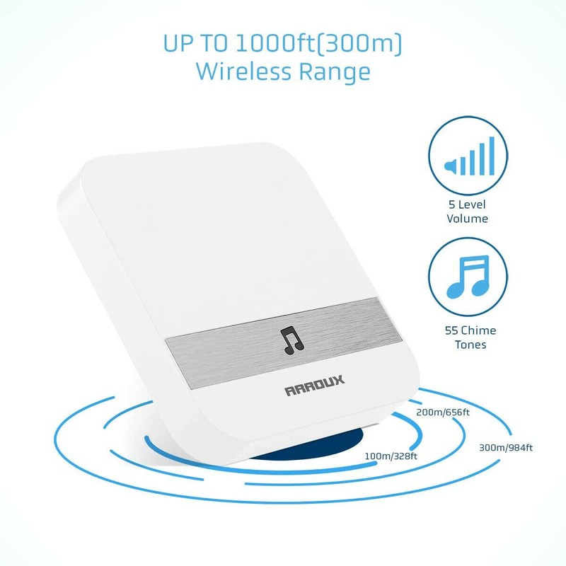 Vettora Arroux Wireless Doorbell Chime Plug & Play 250m (800ft)