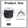 CALFOVERA 10.94 Yard 5MM Flat Braided Leather Cord Woven Black