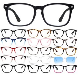 VIDEBLA 15 Pack Blue Light Blocking Reading Glasses for women Men Fashion Eyeglasses with Spring Hinge Anti UV Ray Readers (Mix-1(15Pack, 2.50, x)