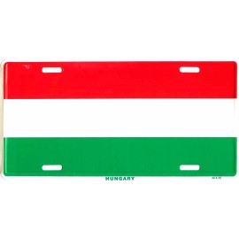 HUNGARY COUNTRY FLAG EMBOSSED METAL LICENSE PLATE AUTO CAR TAG NEW #828