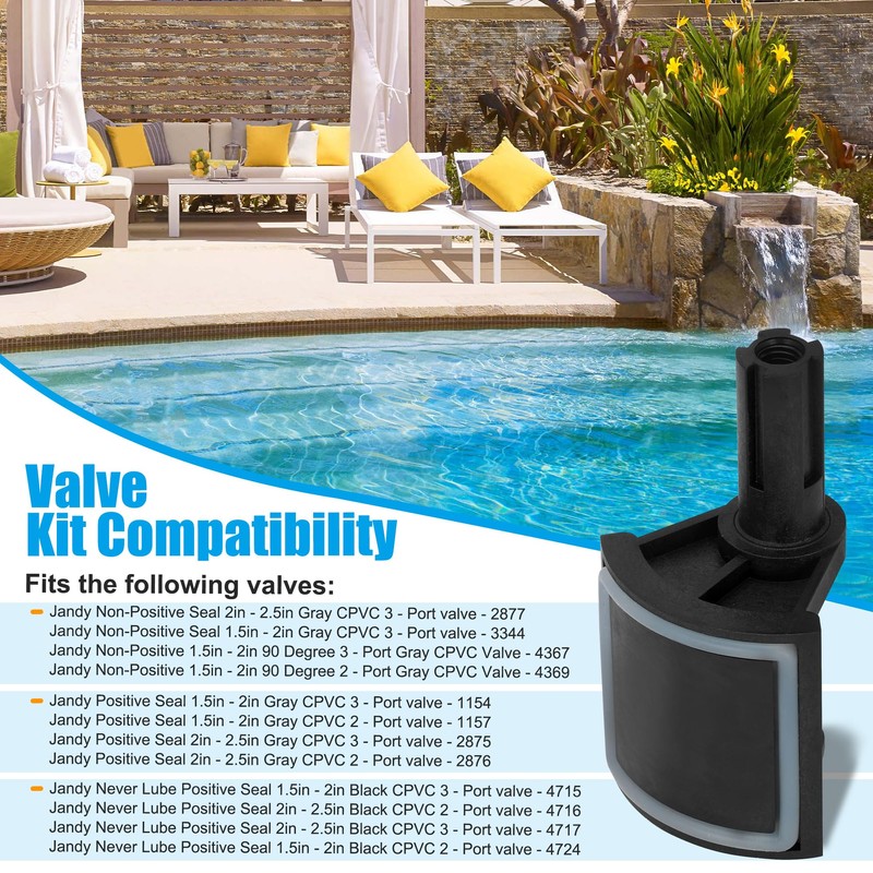 2-Port/3-Port Pool Valve Rebuild Kit Compatible with Jandy 2-way/3-way 4715,