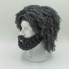 YEKEYI Adult Beard Hat with Horn, Warm Knitted Wool, Funny
