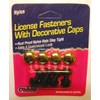 License Plate Fasteners with GOLD Caps, Rust Proof Nylon Nuts