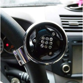 ihreesy Steering Wheel Spinner, 360 Degree Rotating Car Steering Wheel Knob Ball Grip Spinner Ball Zinc Alloy Auxiliary Button Steering Wheel Assist Amplifier Steering Wheel Knob Control Knob Silver
