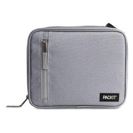 PackIt Freezable Classic Lunch Box, Gray Fog, Built with EcoFreeze® Technology, Collapsible, Reusable, Zip Closure With Front Pocket and Buckle Handle, For Work Lunches and Fresh Lunch On the Go