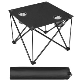 Portable Folding Heavy-Duty Steel Frame Table Lightweight 2lbs Waterproof Oxford Fabric Carry Bag Outdoor Camping Picnic BeachColor: Black Color