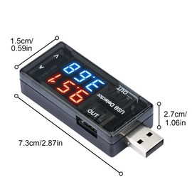 VOKTTA USB 3 Port Tester Voltage Tester Meter Voltmeter Current Meter 0-3A 4-30V Display Current Voltage