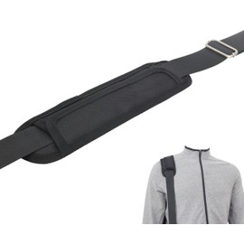 La Tonsai Cushion Pad for Shoulder Belt, Single Item, Camera Bag Accessory, Overdispersion, Wide, Long, Shoulder Pads, Long Type (BLACK), Black