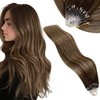 Vivien Balayage Micro Ring Extensions, Real Hair, Brown Extensions, Micro