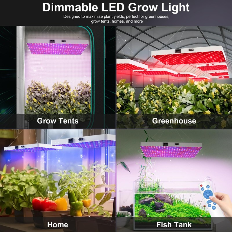 Remote Control LED Grow Light, 100 Watt Dimmable Full Spectrum