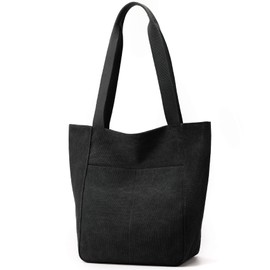 MAYMOONER Women's Large Canvas Bag Handbags Women's Casual Crossbody Shoulder Bag, D-black, Retro