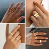 LunarCharm 6-piece set with chunky gold rings for women, gold-plated