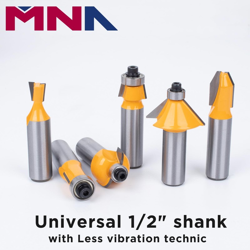 MNA Router Bit Set 25 Pieces 1/2 Inch, European Edition