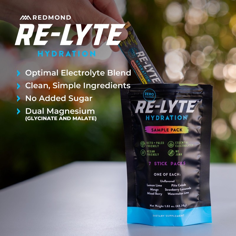 REDMOND Re-Lyte Hydration Electrolyte Powder Drink Mix Variety (7 Stick