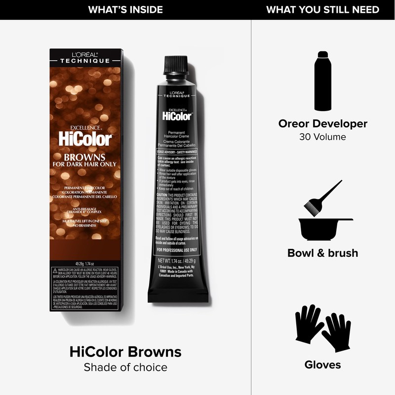 L'Oréal Technique HiColor Browns & Blondes Permanent Hair Color -