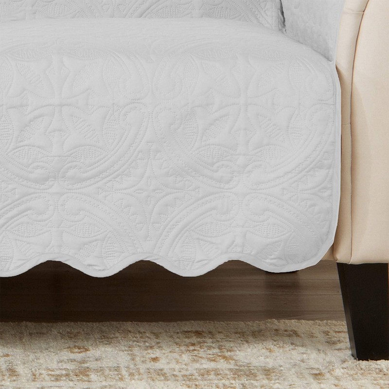 Great Bay Home Medallion Stitched Solid Furniture Protector Stain Resistant