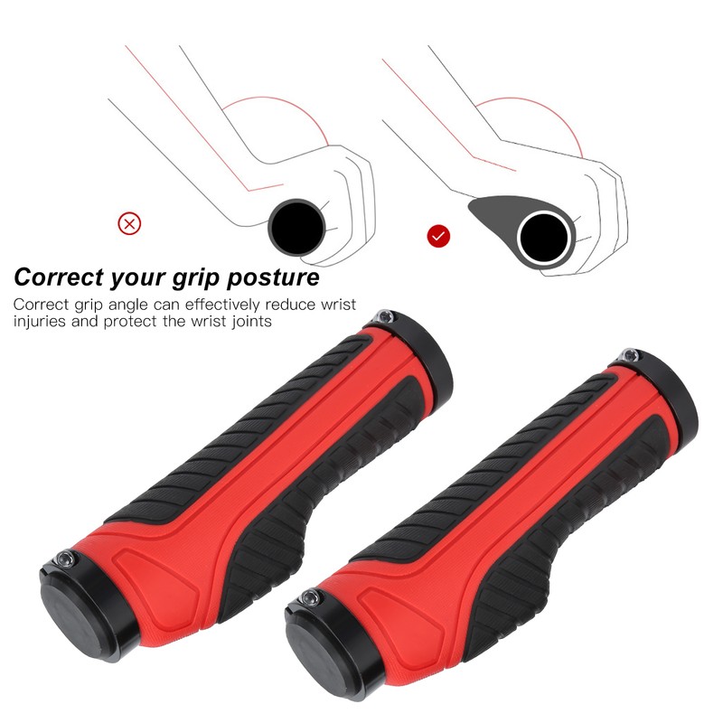 Mountain Bike Soft Handlebar Grips Bicycle Double Lock AntiSlip Rubber