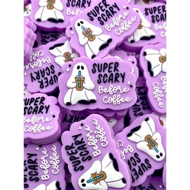 Super Scary Before Coffee Silicone Focal Beads | Coffee Beads | Funny Beads