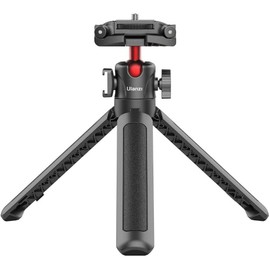 Small Tripod for Phones and Cameras Vlogging - MT-16 Extendable Mini Tripod, 4 Levels Adjustment 360° Ball Head Cold Shoe Lightweight Portable Vlog Travel Selfie Stick Handle Grip Desktop Tripod