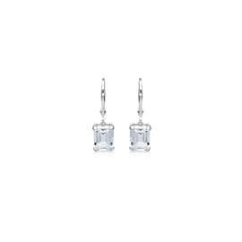 Ankra AKRJ-ER-0251 Women's Creole Earrings Rhodium-Plated 925 Sterling Silver 10.0 mm Zirconia, Sterling Silver, No Gemstone