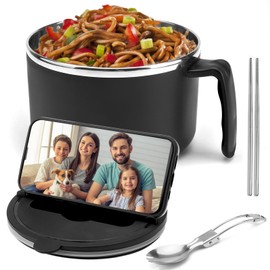 HENGBIRD 1200ml Noodle Bowl with Lid, Ramen Bowl Set, Noodle Cooker Instant Noodle Bowl Ramen Bowl with Lid, Ramen Pot Noodle Pot with Chopsticks and Fork, Ramen Bowls for College Dorm Home Office