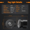 KARSAM Round LED Fog Lights Assembly for 2016-2023 Toyota Tacoma,