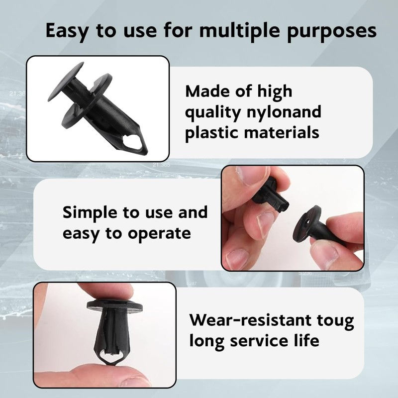 50Pcs Longer Trim Panel Fixing Lining Carpet Clips Car Body