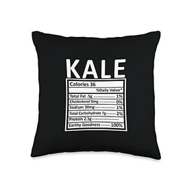 Nutritional Facts Labels Thanksgiving Gifts Store Thanksgiving Christmas Funny Kale Nutrition Facts Throw Pillow, 16x16, Multicolor
