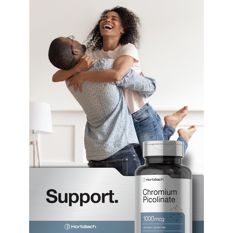 Horbaach Chromium Picolinate 1000mcg | 240 Tablets | Vegetarian Formula