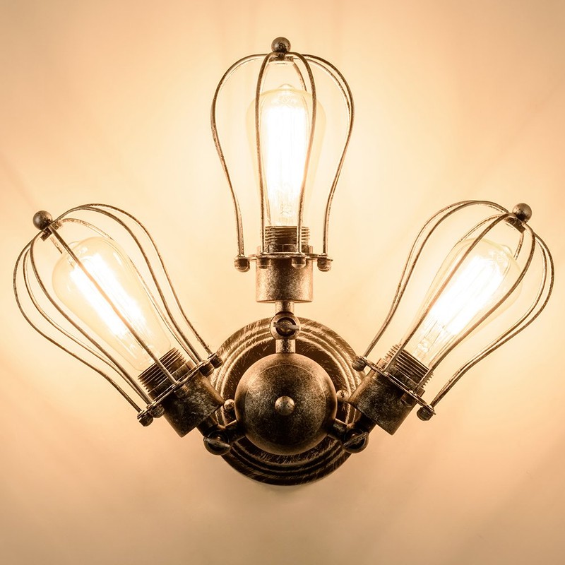 Vintage Ceiling Light Industrial Rotatable Semi-Flush Mount Ceiling Light Metal