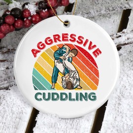 SODAVA - Jiu Jitsu Aggressive Cuddling BJJ Ornament BJJ Christmas Ornament Jiu Jitsu Ornament Jiu Jitsu Christmas Ornament Gifts for Coworkers, Xmas Ornaments Ceramic Ornaments