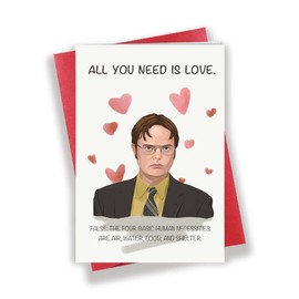 Longkado Naughty The Office Inspired Dwight Anniversary Card for Him Her, Sweet Love Card, Lovely Valentine’s Day Card