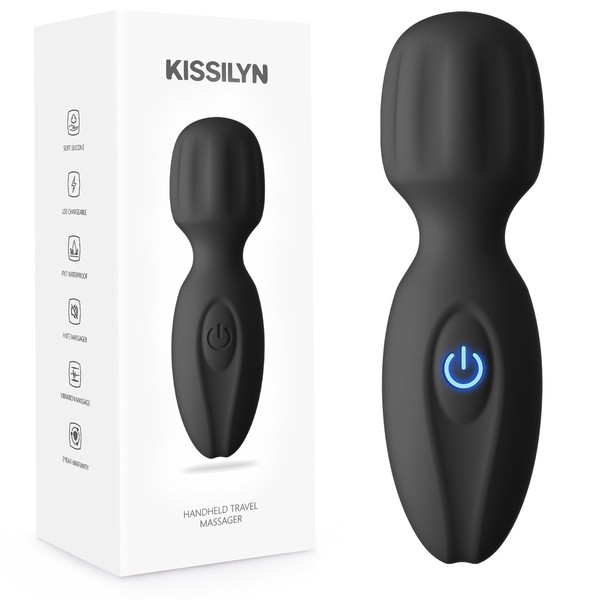 KISSILYN Manual Massager, Cordless Handheld Muscle Mini Massage Tool, Black