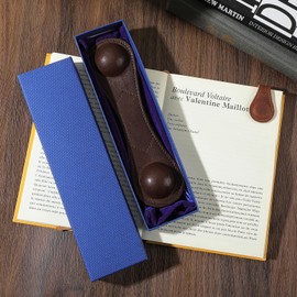 Genuine Leather Magnetic Bookmarks Weighted Bookmark Gifts for Book Lovers Book Lovers Gift Bookish Gifts for Readers (Coffee Weight+Brown Bookmark, 1)