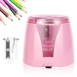 Automatic Electric Pencil Sharpener – 2AA Battery, Ideal for 6-8CM Pencils – Perfect for School, Home, Office, and Classroom Use (Pink)