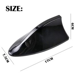 OFKPO Universal Antenna Shark Fin Car With Blank Radio Car Aerial Toppers,Shark Fin Shaped Radio Signal Decorative (Black)