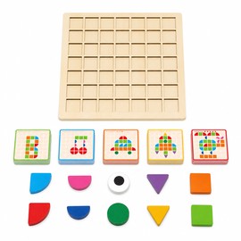 120-Piece Montessori-Inspired Matching Puzzle Set – Wooden Logic and Cognitive Learning Game with Activity Cards for Kids