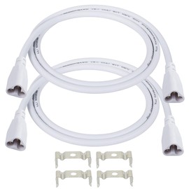 SinLoon 2 Pack UL-LP Certification T5 T8 Male LED Cable 3.3FT LED 3Pin Integrated Tube Male to Male Adapter Extension Cord for Integrated LED Fluorescent Tube Light Bulb Lamp Holder(2 Pack/1M)