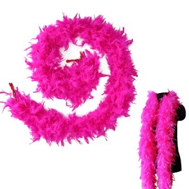 MORAINJAY Feather Boas 14 Colours Available, 2 Metres 90 g Feather Boas Fluffy Turkey Feathers Scarf Women, Feather Stole for Women Costume Dress Girls Tea Party, Feather Scarf for Carnival Party,